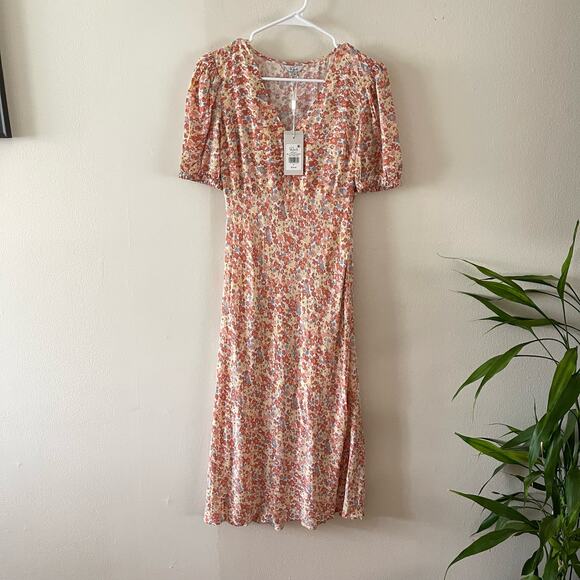 Rails Shelley Wildflower Midi Dress Womens XS Multicolor Floral Boho Farmcore - Picture 1 of 12
